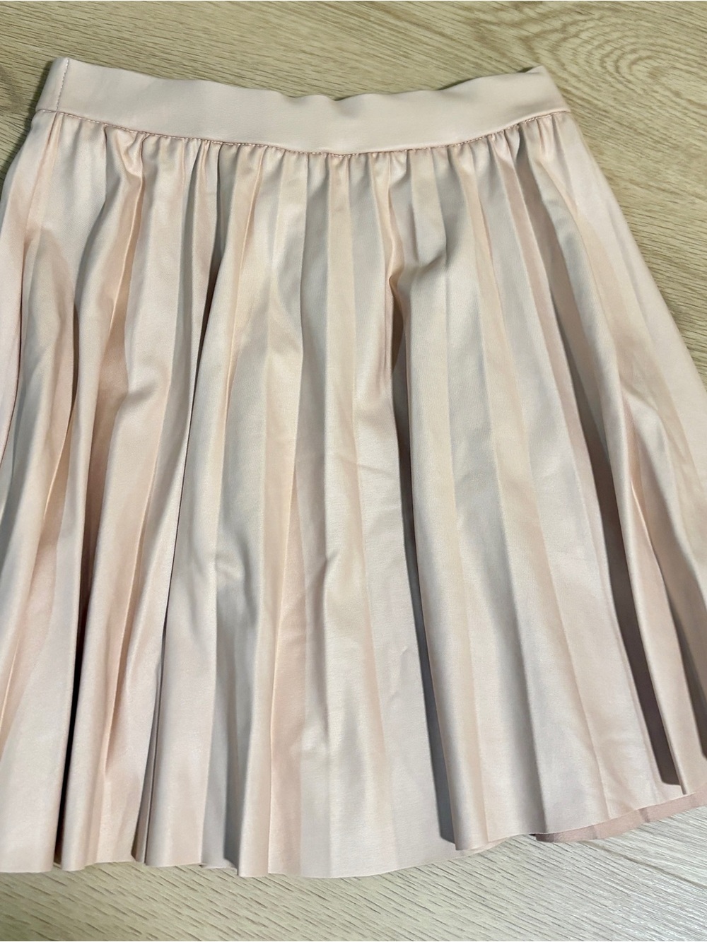 Zara Pleated soft faux leather Skirt in Soft Blush Pink size kids girls 10